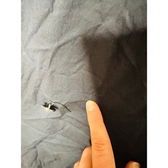 Plan C Dark Blue 100% Cotton Square Neck Button Up Back A-Line Dress Size 44 - Picture 9 of 14